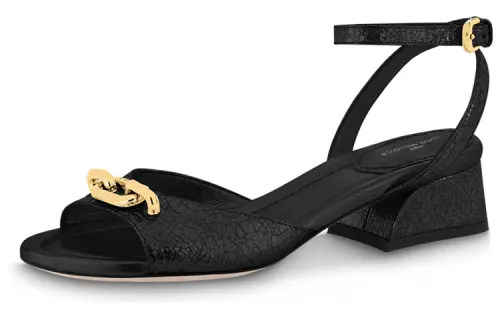 LOUIS VUITTON Edge One Strap Sandals Women's Black