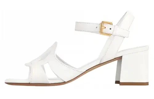 LOUIS VUITTON Isola Leather One Strap Sandals 5.5cm Women's White
