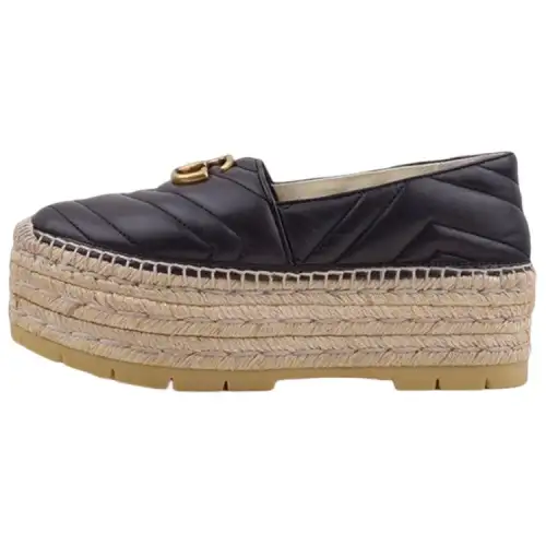 GUCCI Leather Espadrille With Double G