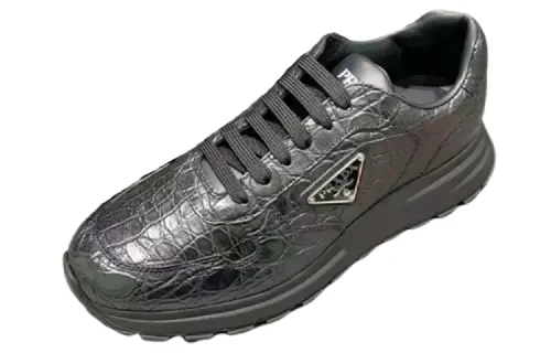 PRADA Leather Low top Casual Shoes Men's Jasper