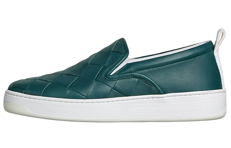 Bottega Veneta Leather Casual Shoes Men's Blue