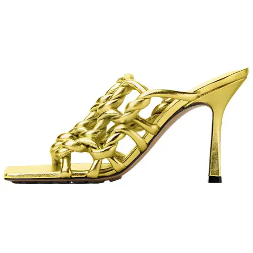 Bottega Veneta Stretch Slide Slippers Women's Gold