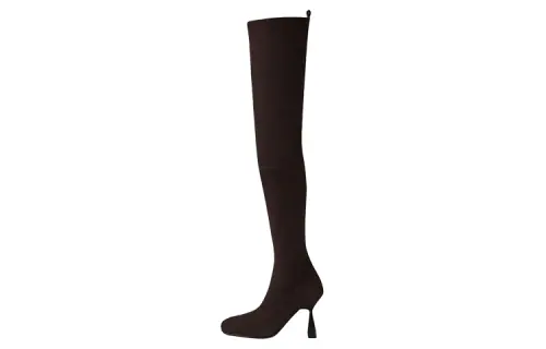 HERMES Hurricane Over the knee Boots 9.5cm Women's Brown Red