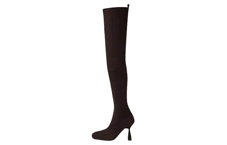 HERMES Hurricane Over the knee Boots 9.5cm Women's Brown Red