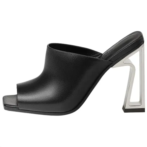 HERMES Slide Slippers Women's Black