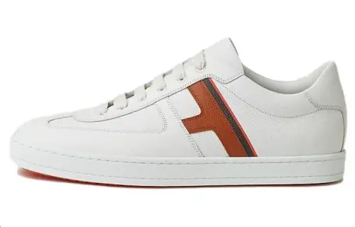 HERMES Boomerang Sheepskin Low top Skateboard Shoes Men's White