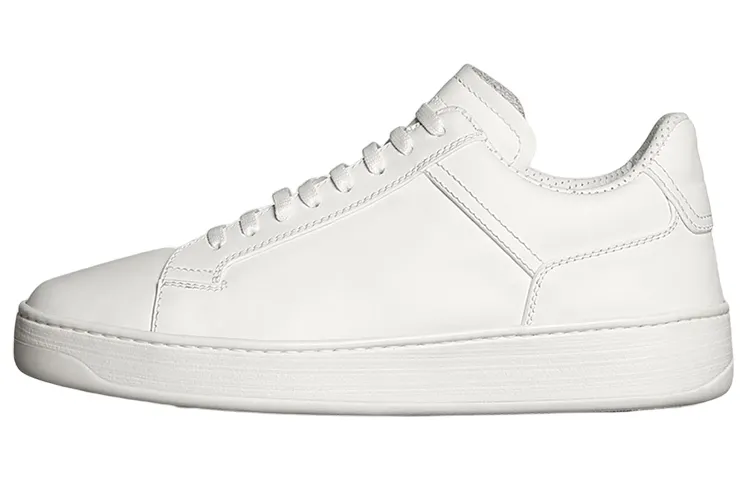 Bottega Veneta Leather Stylish Skateboarding Shoes Men's White