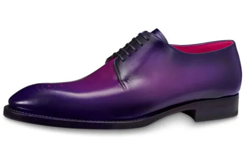 LOUIS VUITTON Varenne Top Grain Cow Leather Men's Casual Shoes Men's Purple Pink