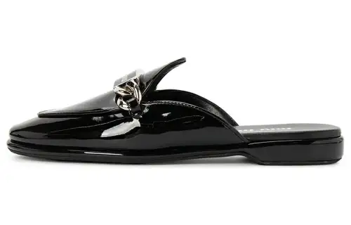 MIU MIU Closed Toe Slippers Women's Black