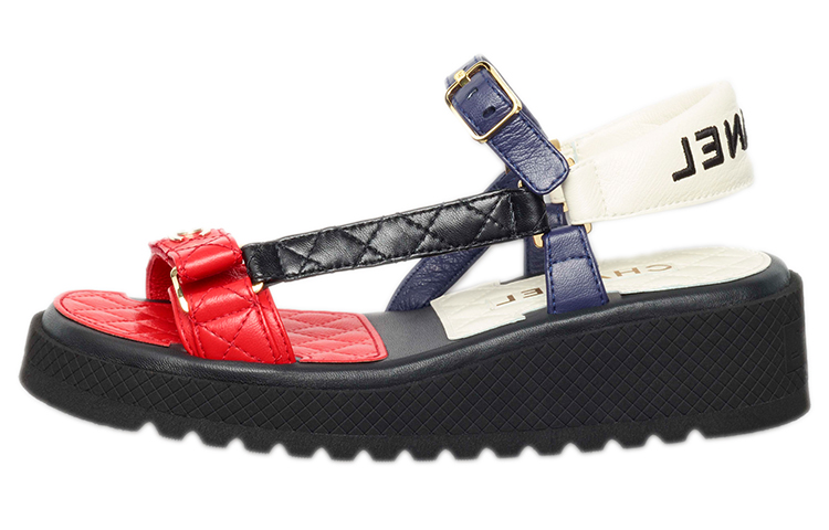 CHANEL Beach Sandals Women's Red Blue