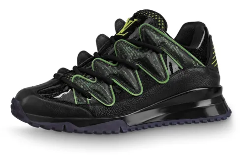 LOUIS VUITTON Zig Zag Low top Sports Casual Shoes Men's Black Green
