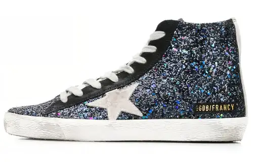 Golden Goose Francy High top Stylish Skateboarding Shoes Women's Dark Blue