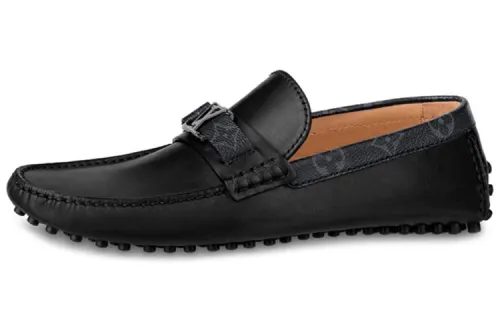 LOUIS VUITTON Hockenheim Top Grain Cow Leather Casual Shoes Men's Black