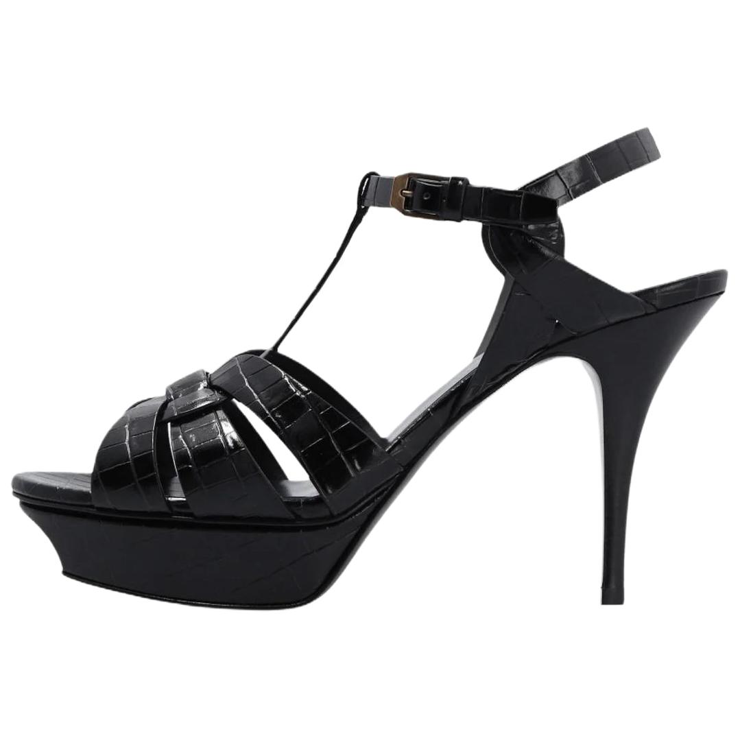 SAINT LAURENT Tribute One Strap Sandals 10.5cm Women's Black