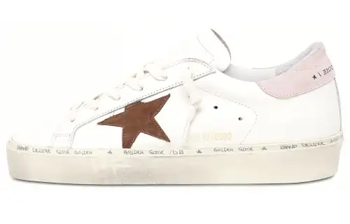 Golden Goose Hi Star Skateboard Shoes Women's Low Top White/Brown