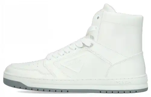 PRADA Cow Leather Stylish Skateboarding Shoes Women's White