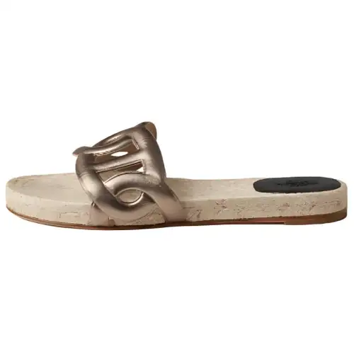 HERMES Famosa Slide Slippers Women's Gold Umber