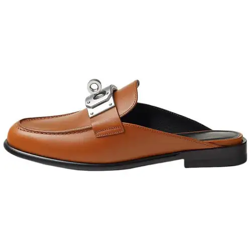 HERMES Closed Toe Slippers Women's Brown