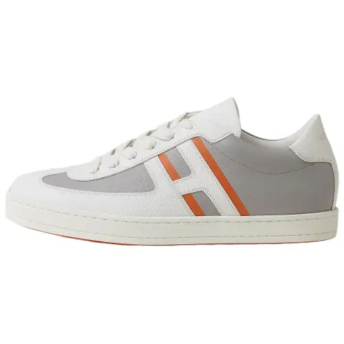 HERMES Boomerang Low top Skateboard Shoes 2.6cm Men's Patchwork Elegant Gray
