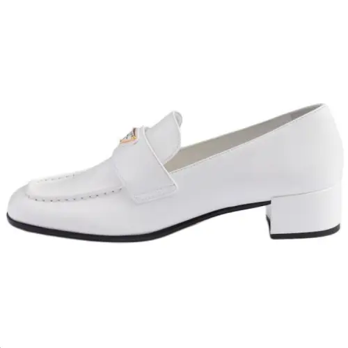 PRADA Cow Leather Loafers 3.5cm Women's White