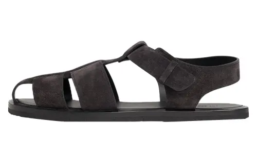 THE ROW Fisherman Flat Suede Sandals