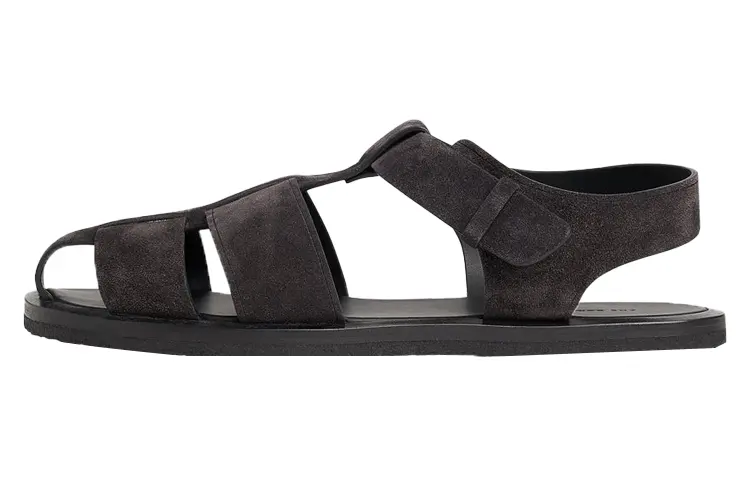 THE ROW Fisherman Flat Suede Sandals