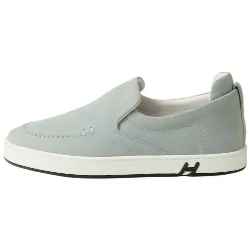 HERMES Kiddy Suede Low top Skateboard Shoes Women's Light Blue
