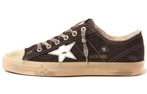 Golden Goose V Star Denim Stylish Skateboarding Shoes Men's Black