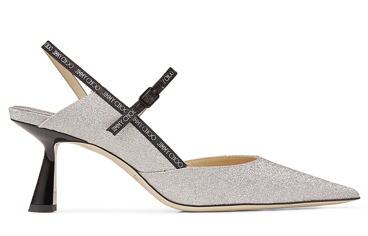 Jimmy Choo Ray Leather Slim Heel High Heels 6.5cm Women's Silver
