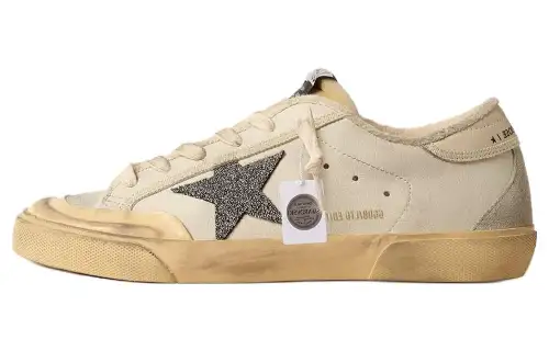 Golden Goose Super Star LTD Low top Skateboard Shoes Women's Beige Gray Distressed