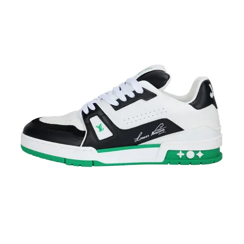 LOUIS VUITTON Trainer Leather Low top Skateboard Shoes Men's Green