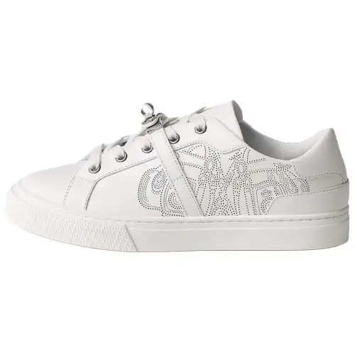 HERMES Day Cow Leather Round Tip Cushioning Low top Skateboard Shoes Women's White
