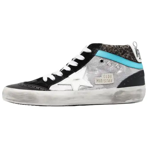 Golden Goose Mid Star Skateboard Shoes Women's Mid Top Black/Gray