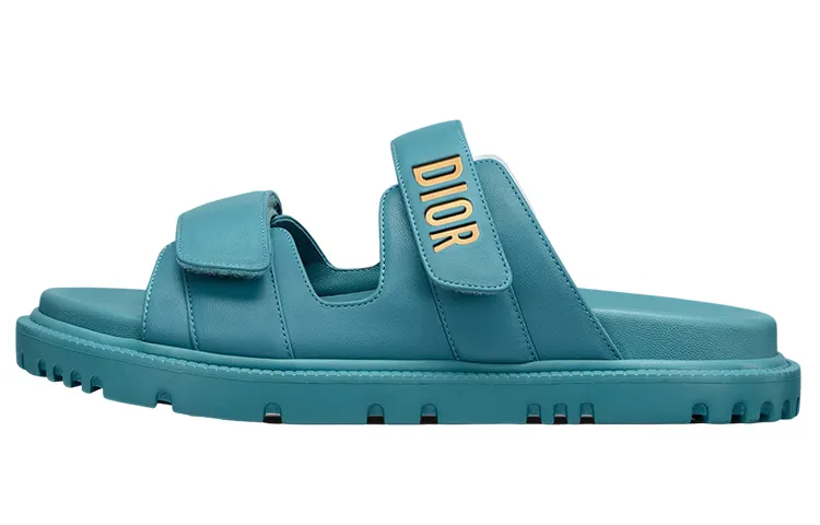 DIOR DiorAct EVA Leather Patchwork Slide Slippers Women's Blue