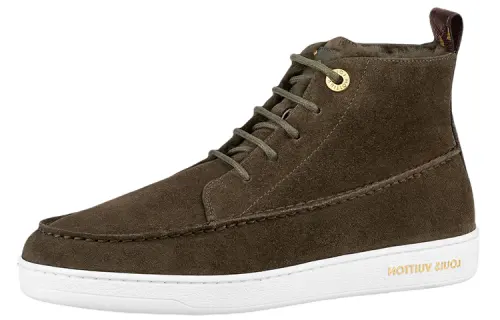 LOUIS VUITTON Minnea Cow Leather High top Skateboard Shoes Women's Brown