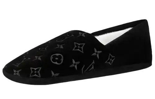 LOUIS VUITTON Dreamy Suede Casual Shoes Women's Black