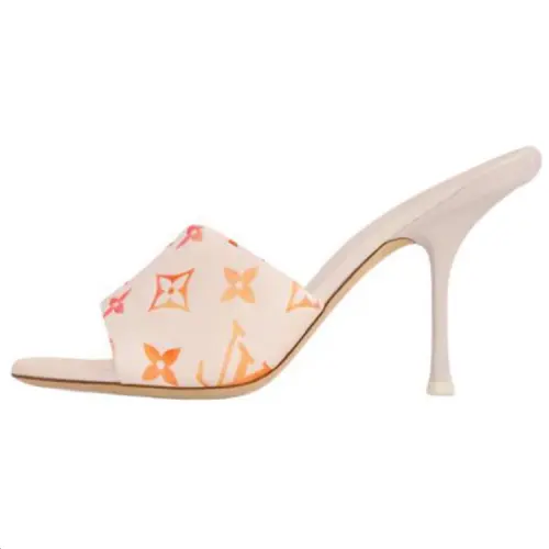 LOUIS VUITTON Revival Slide Slippers 9cm Women's Ecru