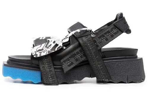 OFF WHITE Trek Strap Sponge Sandals Black Blue Women's