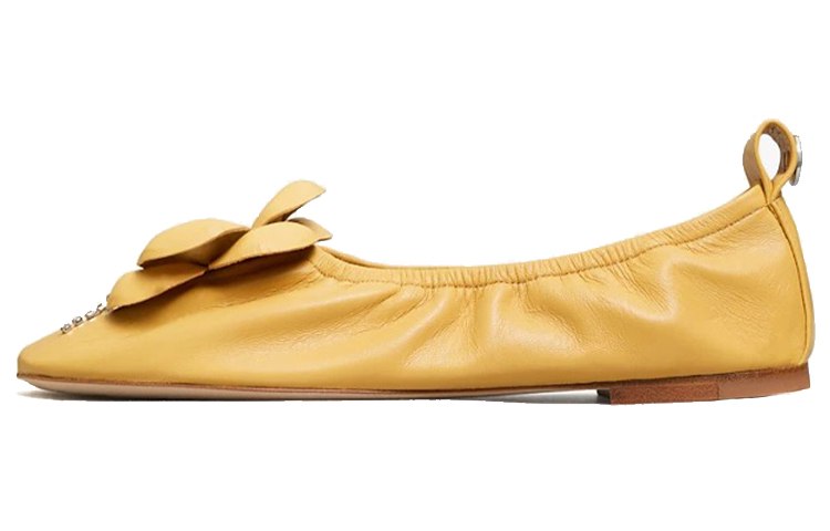 TORY BURCH Tang Libaiqi floral ballet flats women's yellow
