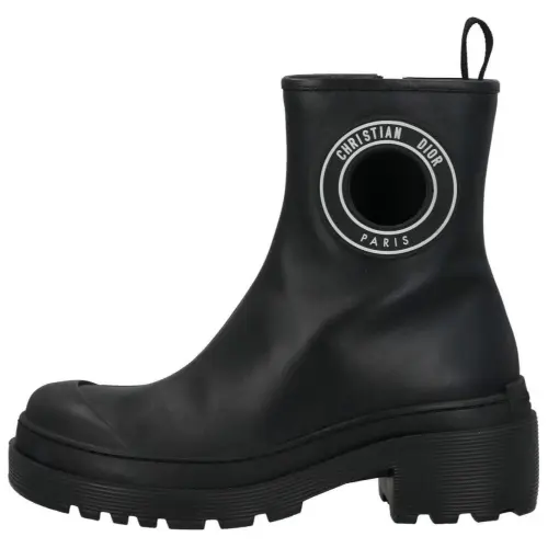 DIOR Symbol Leather Ankle Boots Women's Black