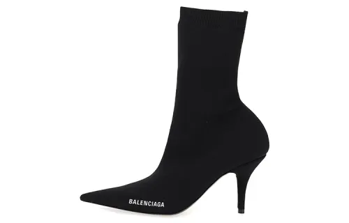 Balenciaga Logo Sock Boots 'Black' Women's