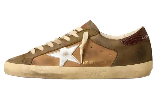 Golden Goose Super Star LTD Suede Comfortable Round Toe Low top Skateboard Shoes Men's Green