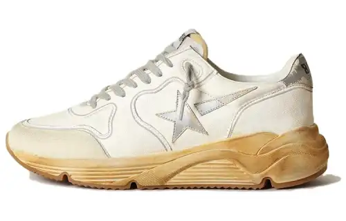 Golden Goose Running Sole Leather Fashion Low top Casual Shoes Women's White Distressed