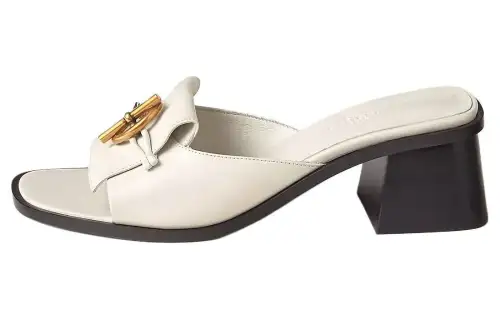 HERMES Slide Slippers 5cm Women's White