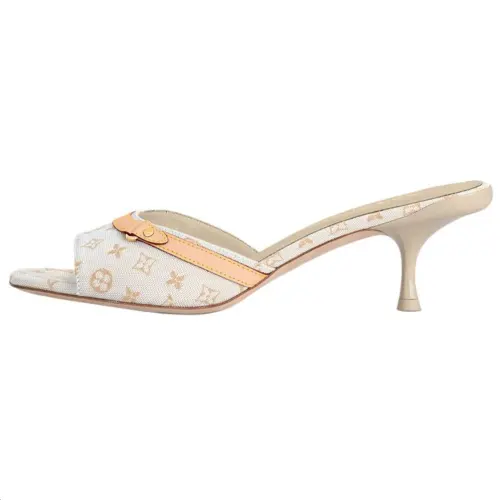 LOUIS VUITTON Revival Slide Slippers 5.5cm Women's Beige