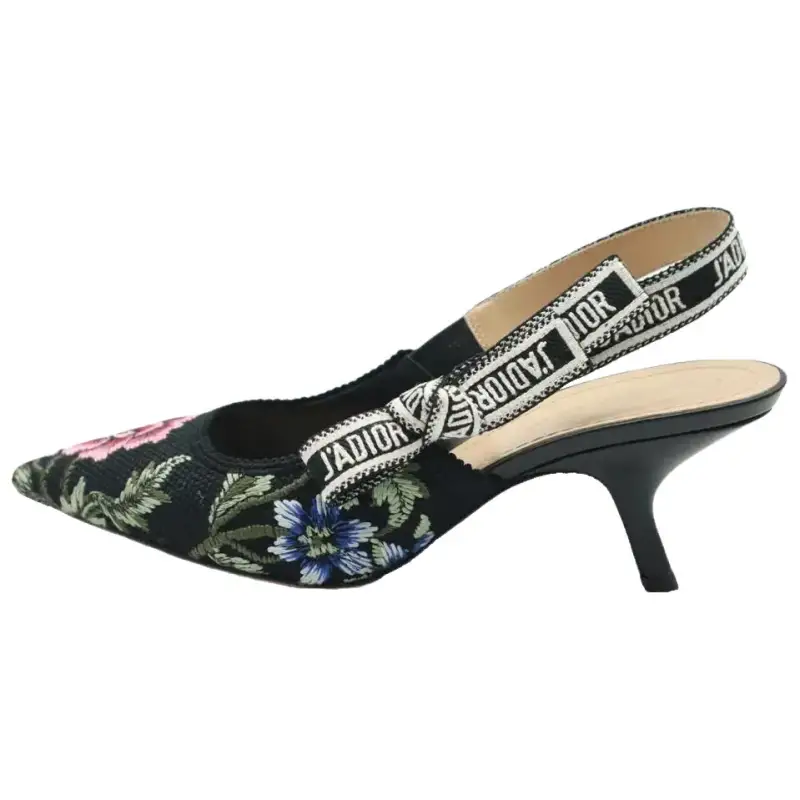 DIOR J'Adior Leather Slim Heel High Heels 6.5cm Women's Black