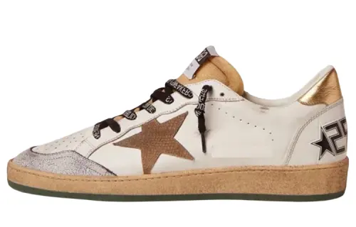 Golden Goose Ball Star Stylish Skateboarding Shoes Men's White Distressed