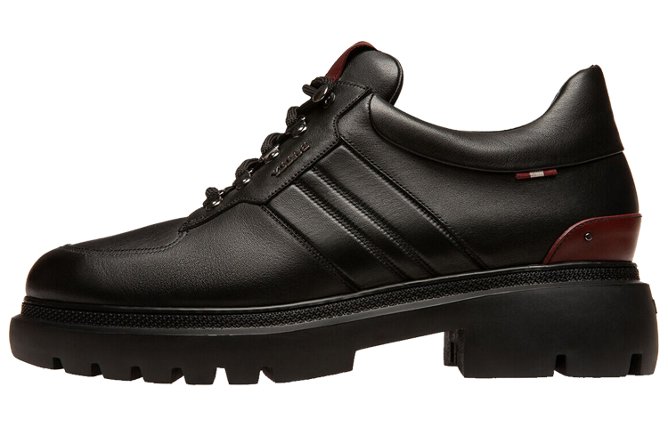 BALLY Bally Round Toe Lace Up Derby Casual Shoes Men's Black