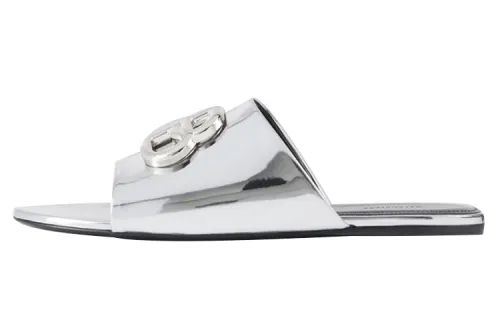 Balenciaga Oval Sandals Silver Women's
