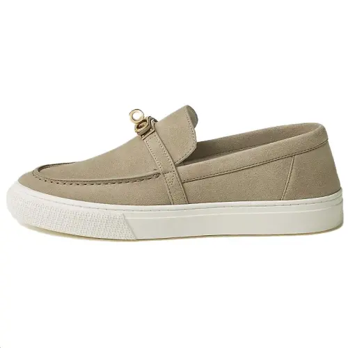 HERMES Game Loafers Women's Gray